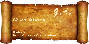 Göncz Aletta névjegykártya